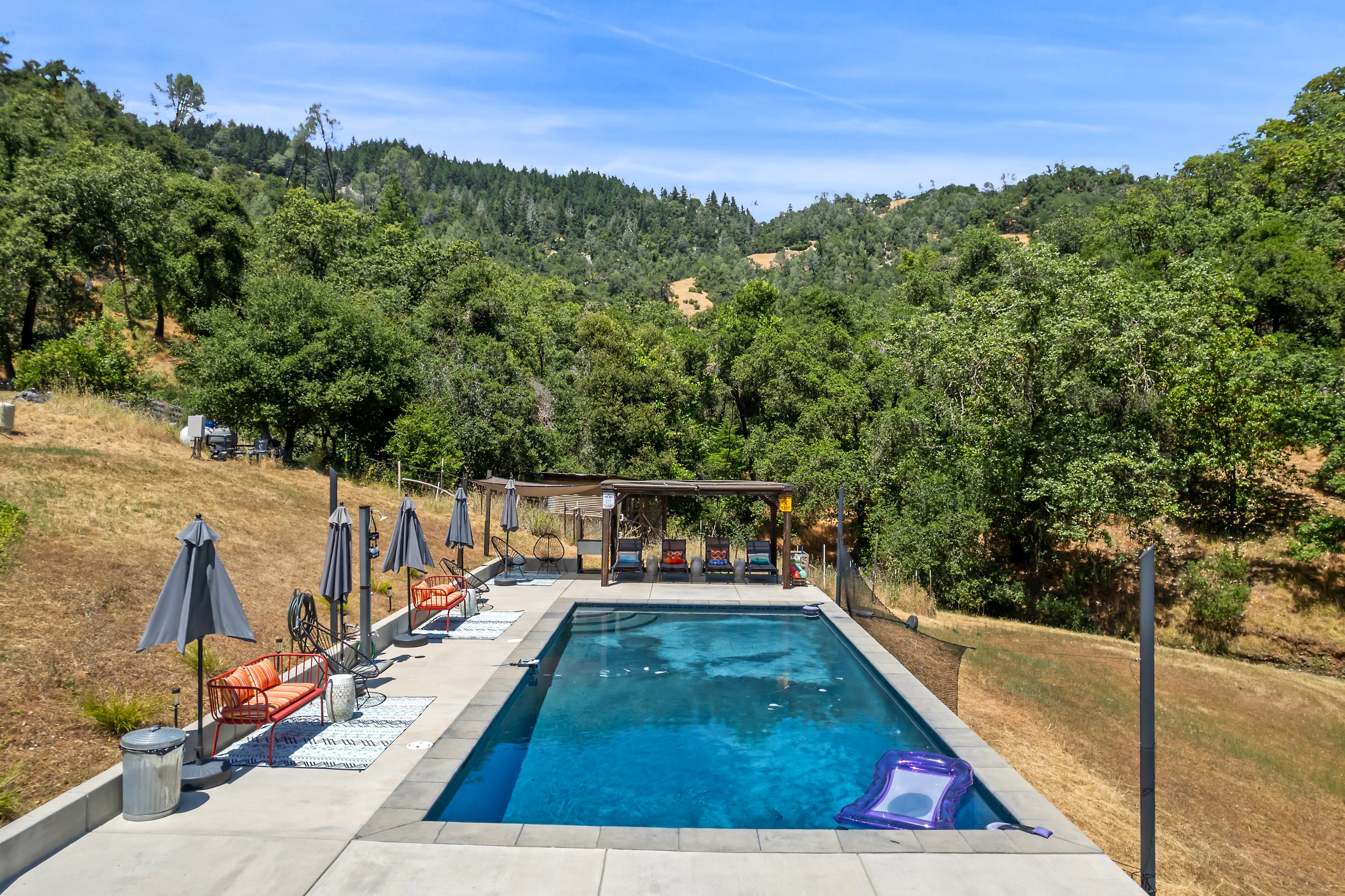 Pool overlooking wine country hills